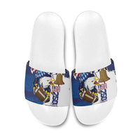 Football United States 250th Anniversary Slide Sandals USA Flag Eagle Liberty Bell
