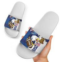 Football United States 250th Anniversary Slide Sandals USA Flag Eagle Liberty Bell