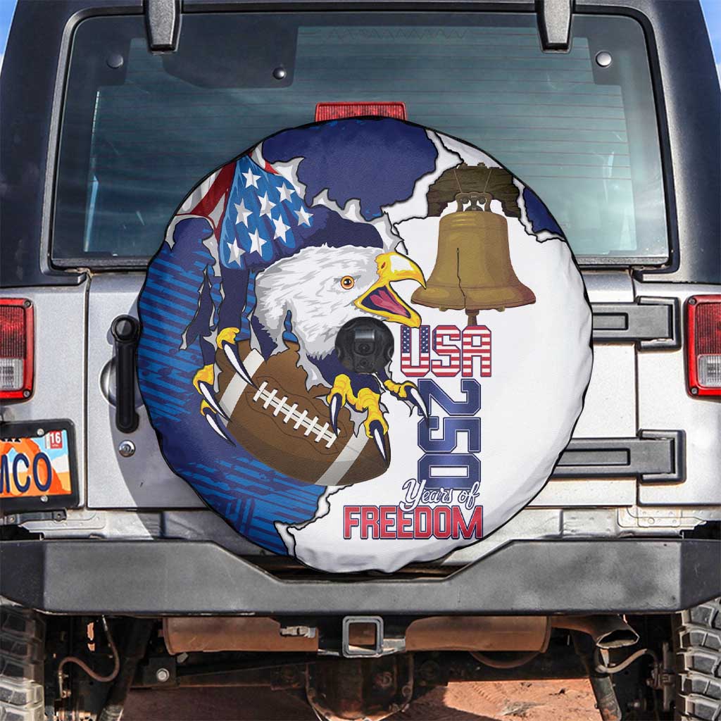 Football United States 250th Anniversary Spare Tire Cover USA Flag Eagle Liberty Bell