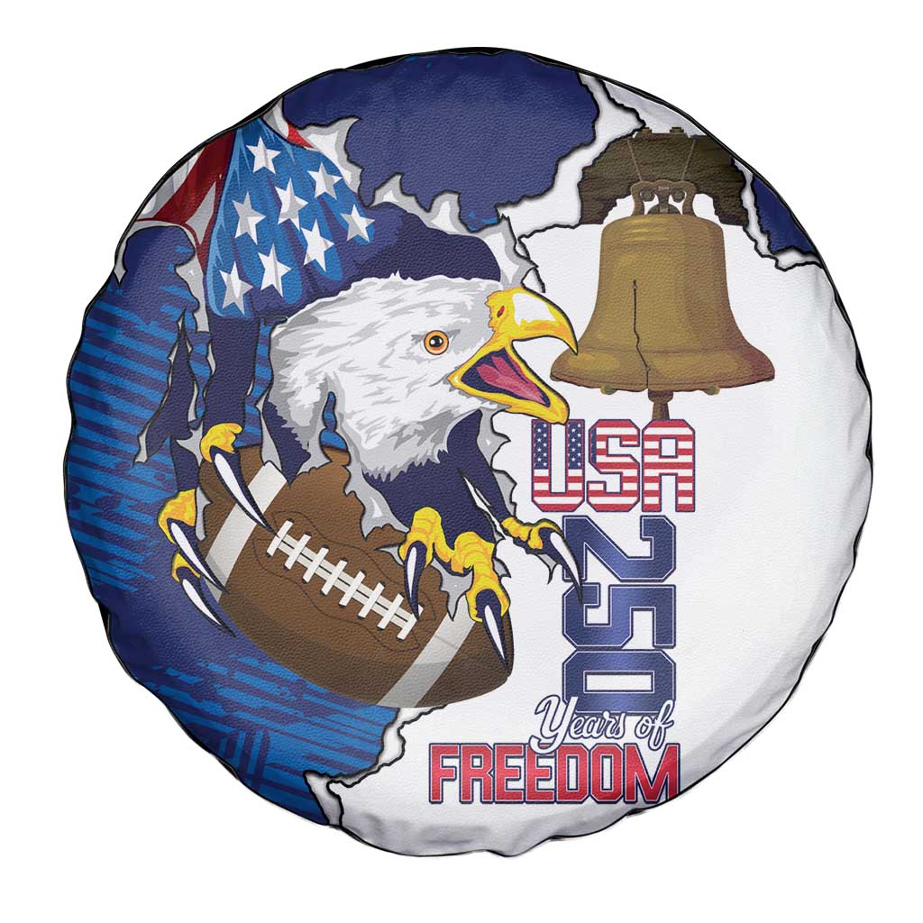 Football United States 250th Anniversary Spare Tire Cover USA Flag Eagle Liberty Bell
