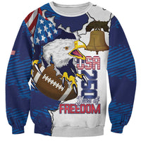 Personalized Football United States 250th Anniversary Sweatshirt USA Flag Eagle Liberty Bell