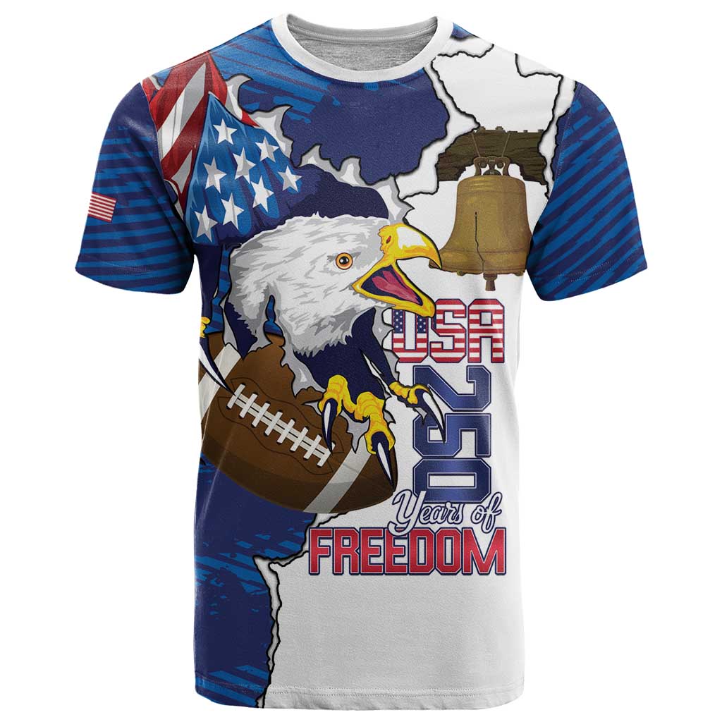 Personalized Football United States 250th Anniversary T Shirt USA Flag Eagle Liberty Bell