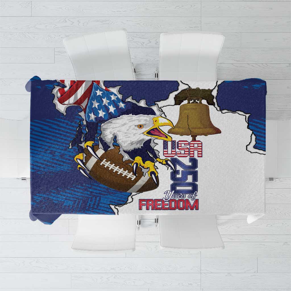 Football United States 250th Anniversary Tablecloth USA Flag Eagle Liberty Bell