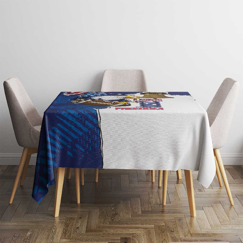 Football United States 250th Anniversary Tablecloth USA Flag Eagle Liberty Bell