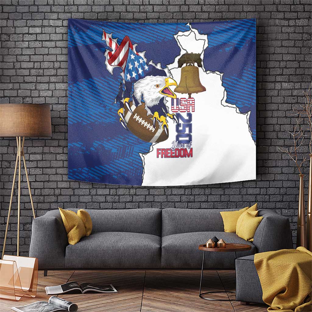 Football United States 250th Anniversary Tapestry USA Flag Eagle Liberty Bell