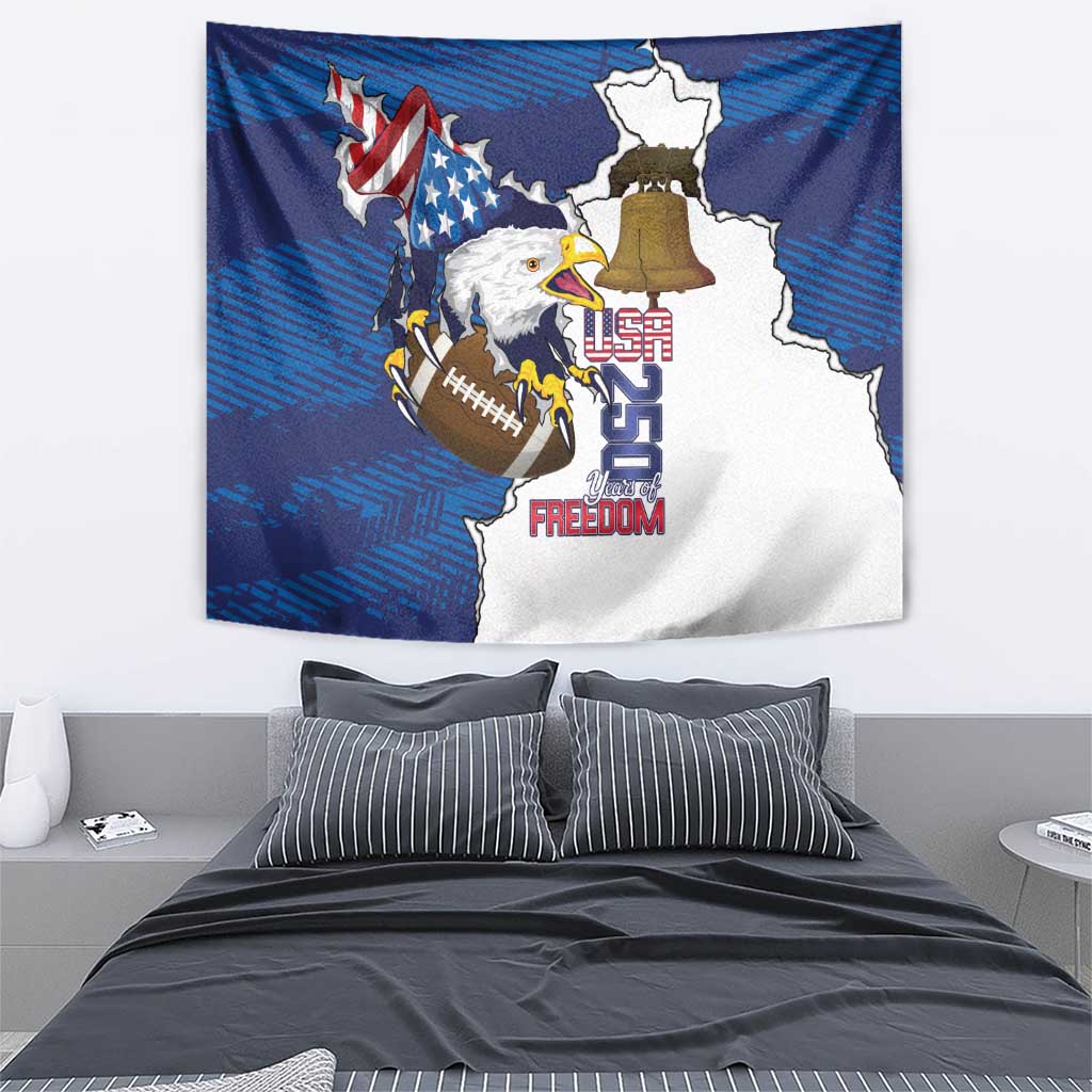 Football United States 250th Anniversary Tapestry USA Flag Eagle Liberty Bell