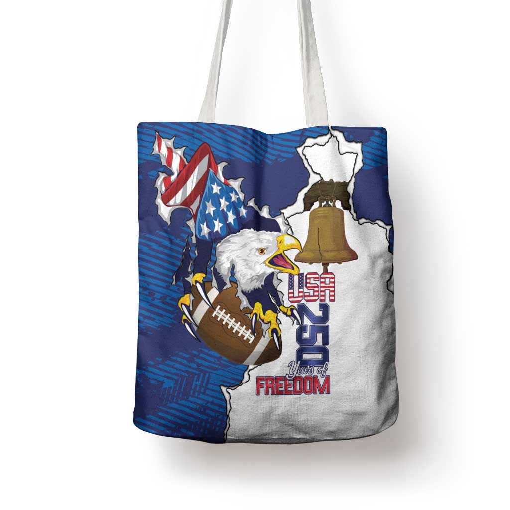 Football United States 250th Anniversary Tote Bag USA Flag Eagle Liberty Bell