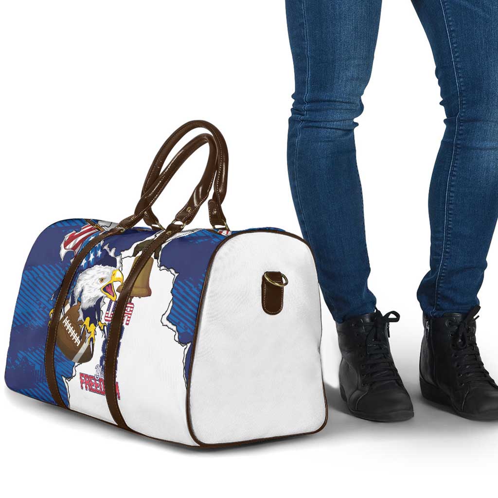 Football United States 250th Anniversary Travel Bag USA Flag Eagle Liberty Bell