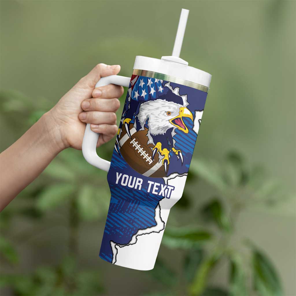 Personalized Football United States 250th Anniversary Tumbler With Handle USA Flag Eagle Liberty Bell