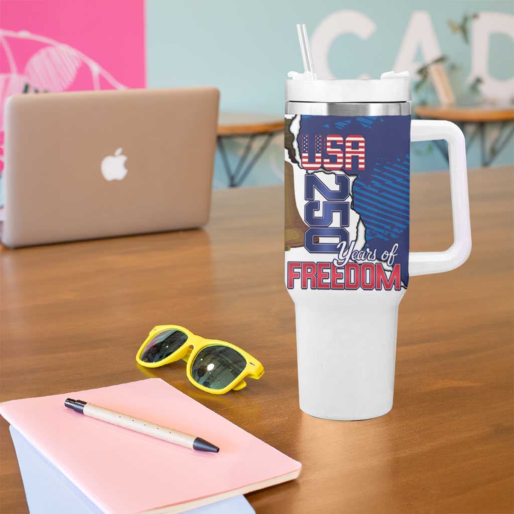 Personalized Football United States 250th Anniversary Tumbler With Handle USA Flag Eagle Liberty Bell