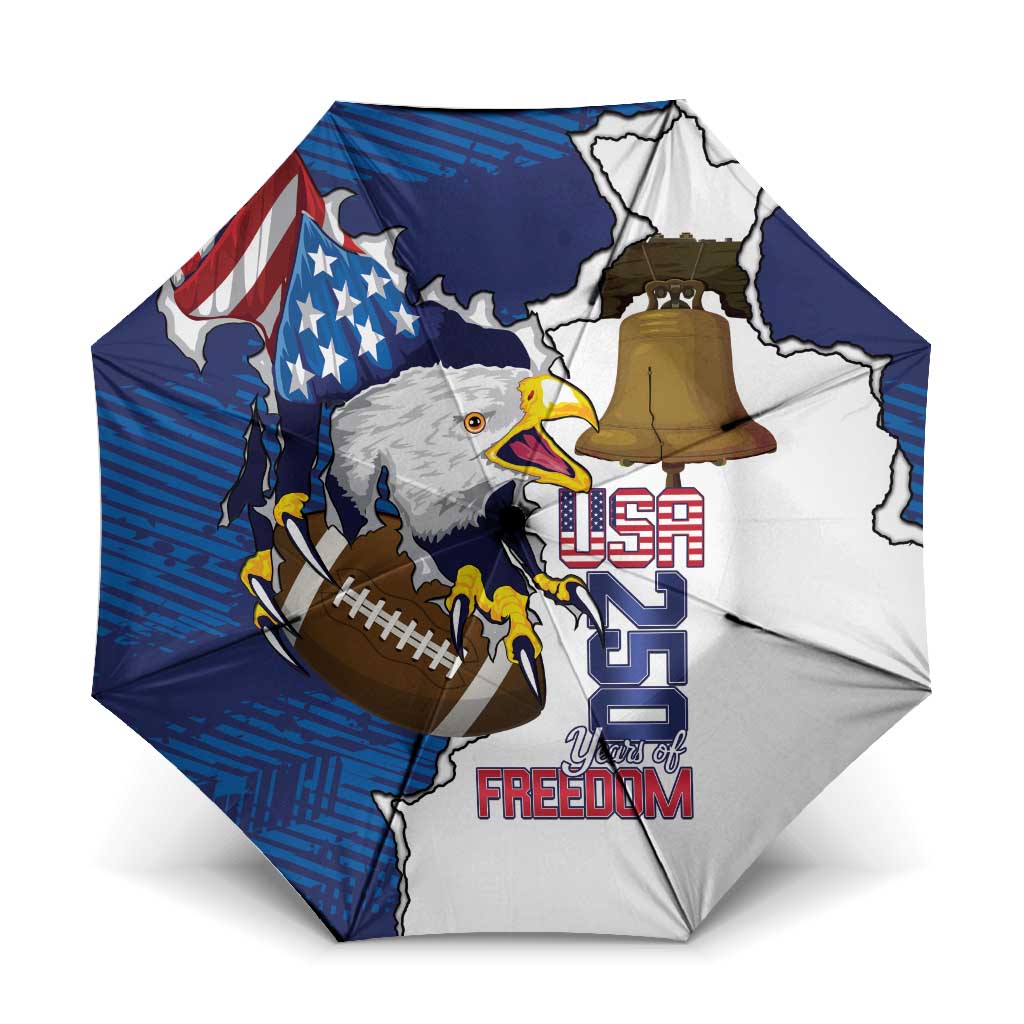 Football United States 250th Anniversary Umbrella USA Flag Eagle Liberty Bell