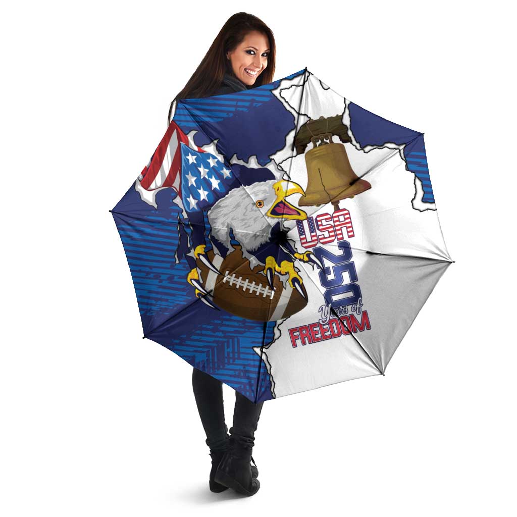 Football United States 250th Anniversary Umbrella USA Flag Eagle Liberty Bell