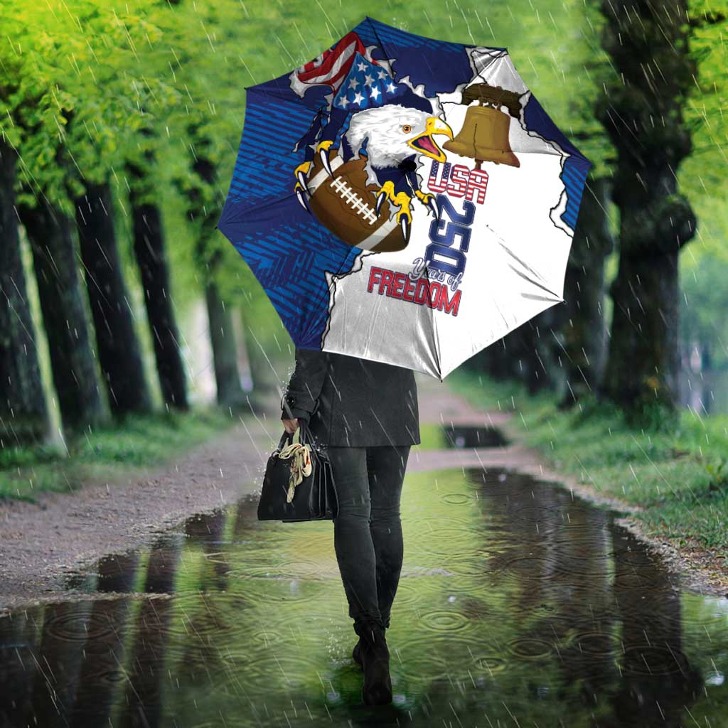Football United States 250th Anniversary Umbrella USA Flag Eagle Liberty Bell