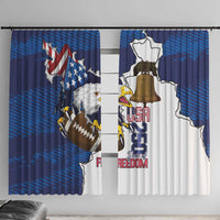 Football United States 250th Anniversary Window Curtain USA Flag Eagle Liberty Bell