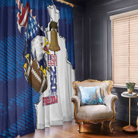 Football United States 250th Anniversary Window Curtain USA Flag Eagle Liberty Bell