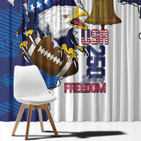Football United States 250th Anniversary Window Curtain USA Flag Eagle Liberty Bell