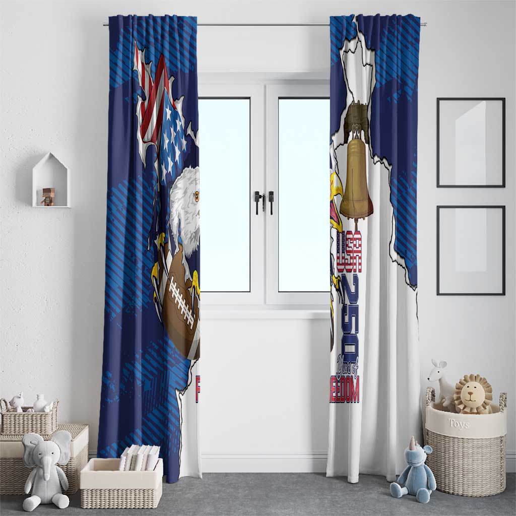 Football United States 250th Anniversary Window Curtain USA Flag Eagle Liberty Bell