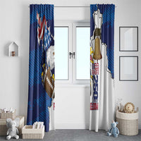 Football United States 250th Anniversary Window Curtain USA Flag Eagle Liberty Bell