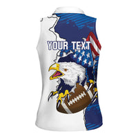 Personalized Football United States 250th Anniversary Women Sleeveless Polo Shirt USA Flag Eagle Liberty Bell