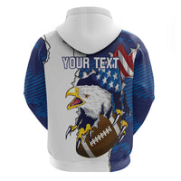 Personalized Football United States 250th Anniversary Zip Hoodie USA Flag Eagle Liberty Bell