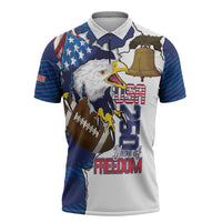 Personalized Football United States 250th Anniversary Zipper Polo Shirt USA Flag Eagle Liberty Bell