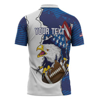 Personalized Football United States 250th Anniversary Zipper Polo Shirt USA Flag Eagle Liberty Bell