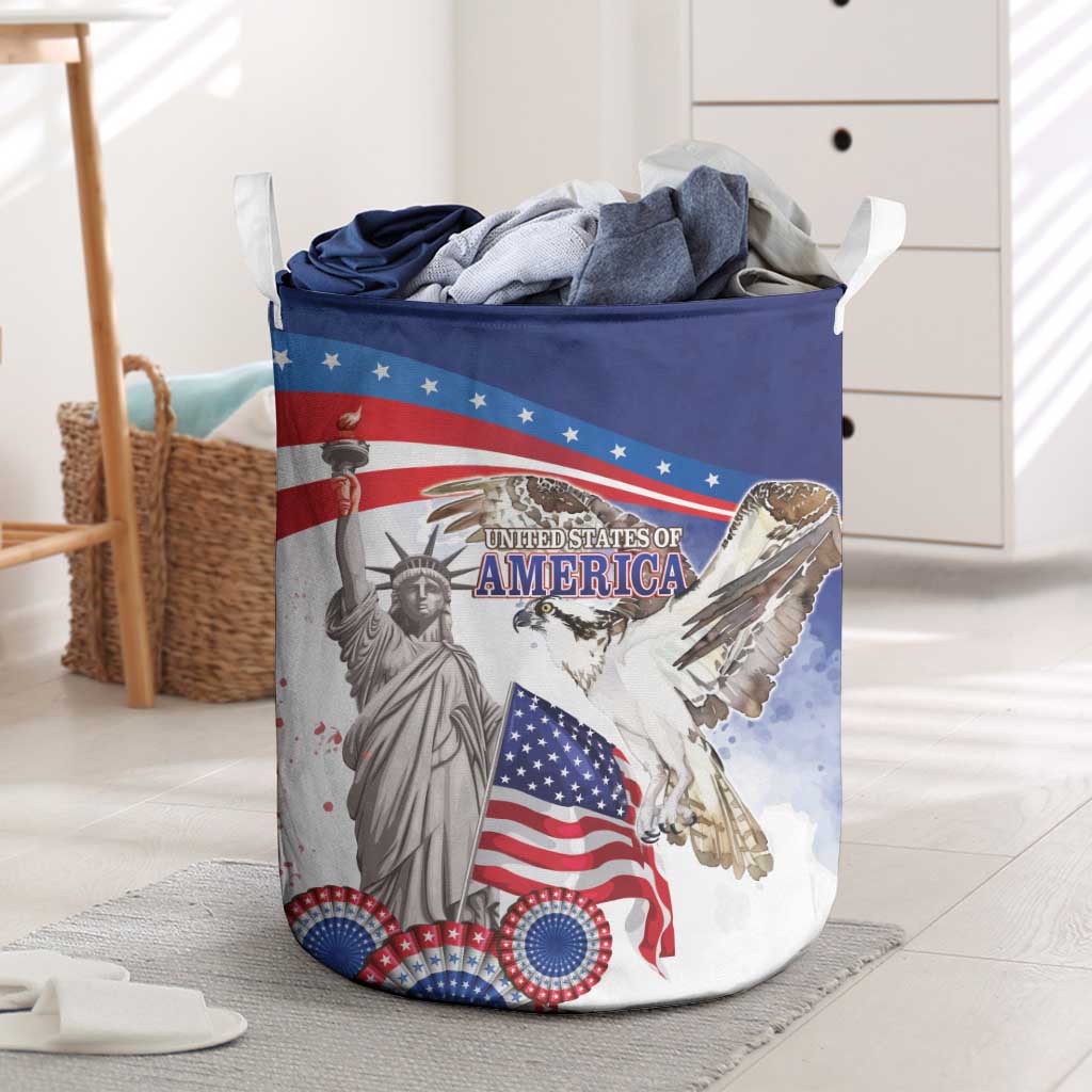 United States 4th Of July Laundry Basket USA Osprey 250 Years Of Freedom