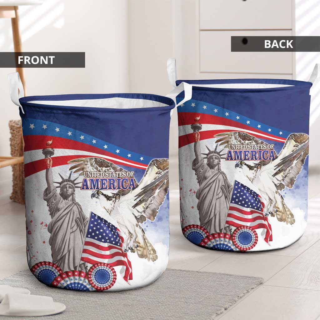 United States 4th Of July Laundry Basket USA Osprey 250 Years Of Freedom