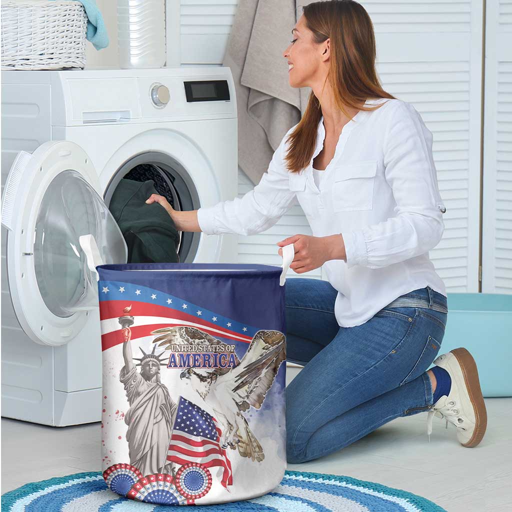 United States 4th Of July Laundry Basket USA Osprey 250 Years Of Freedom
