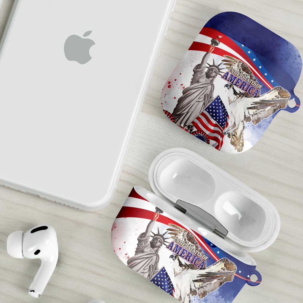 United States 4th Of July AirPods Case USA Osprey 250 Years Of Freedom