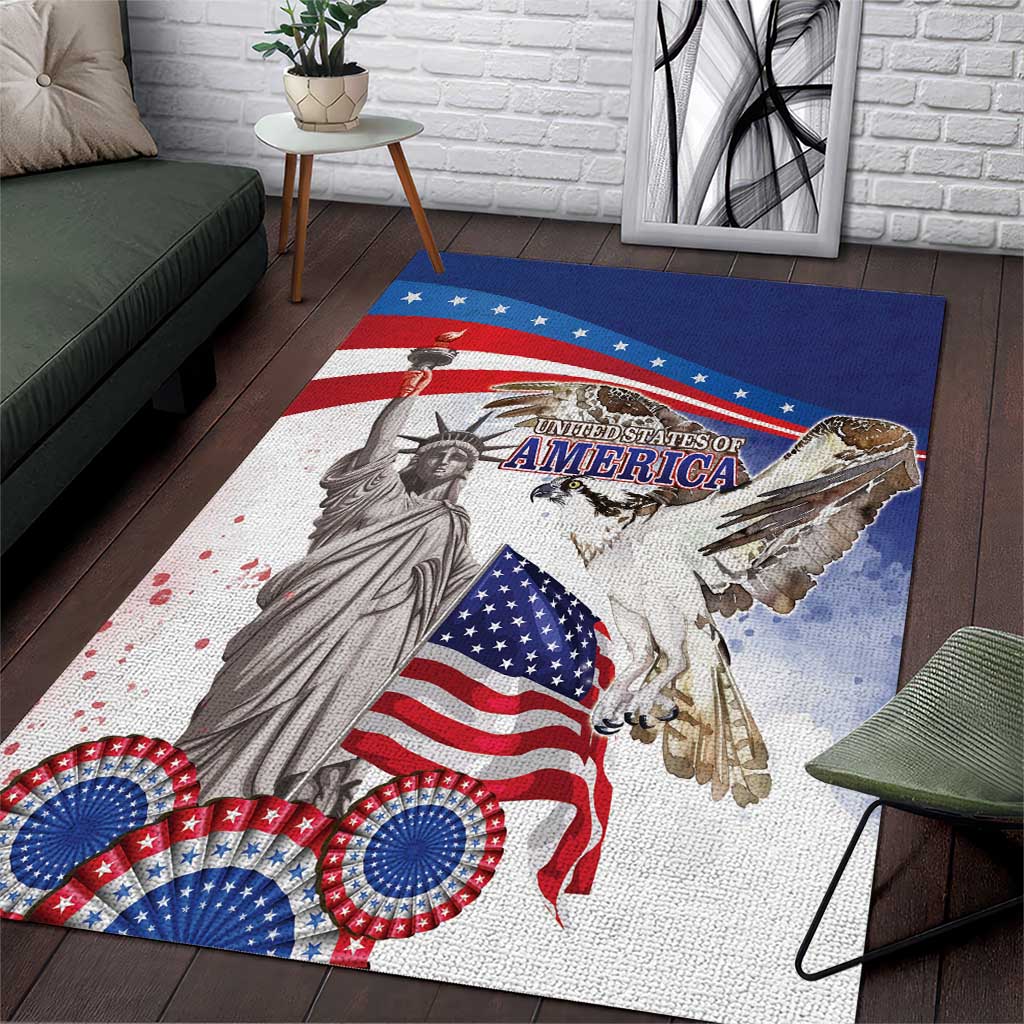 United States 4th Of July Area Rug USA Osprey 250 Years Of Freedom