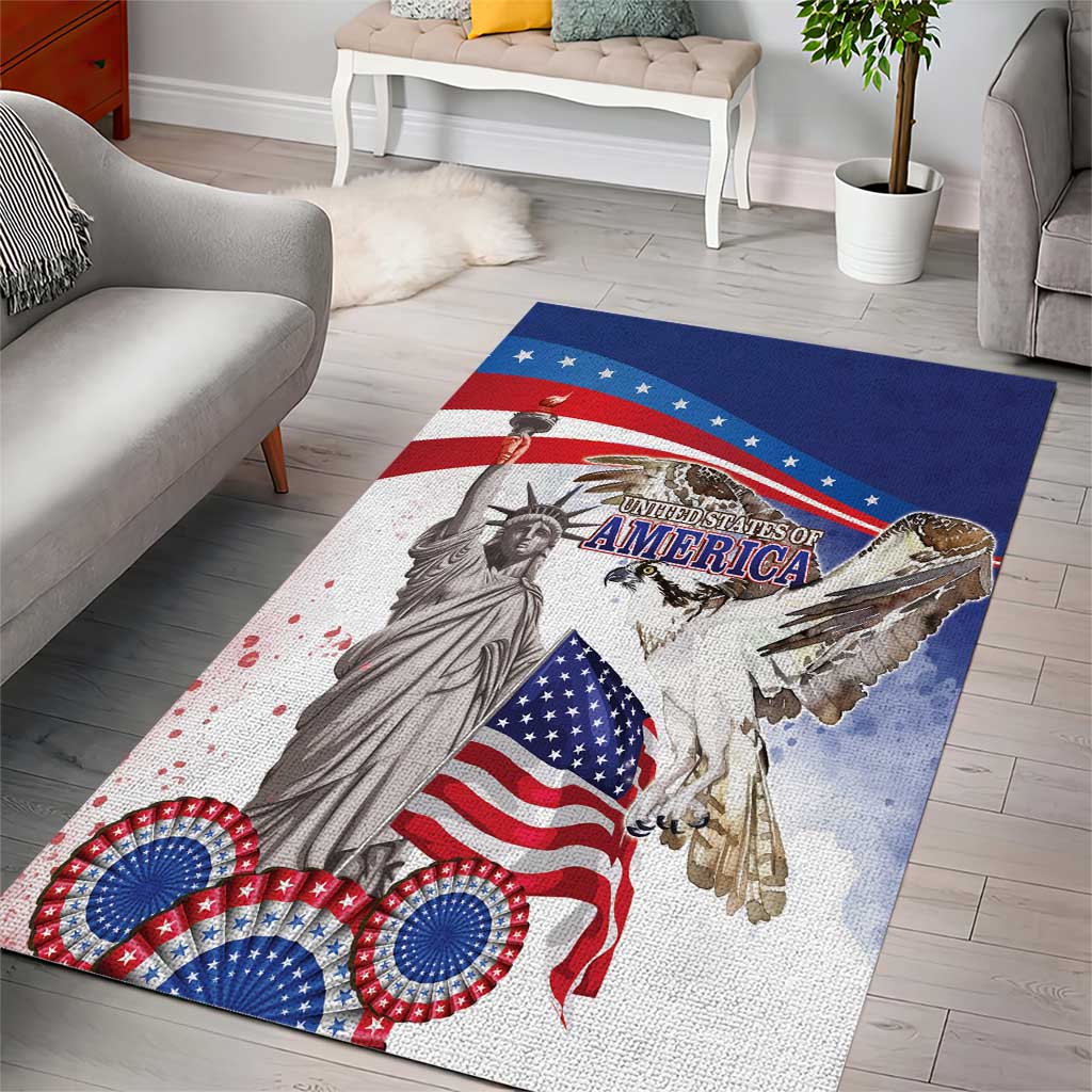 United States 4th Of July Area Rug USA Osprey 250 Years Of Freedom