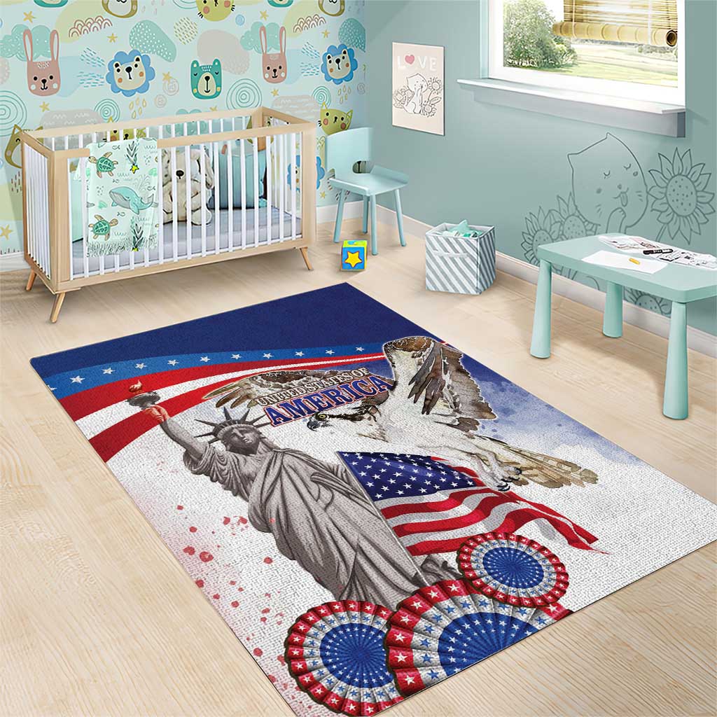 United States 4th Of July Area Rug USA Osprey 250 Years Of Freedom