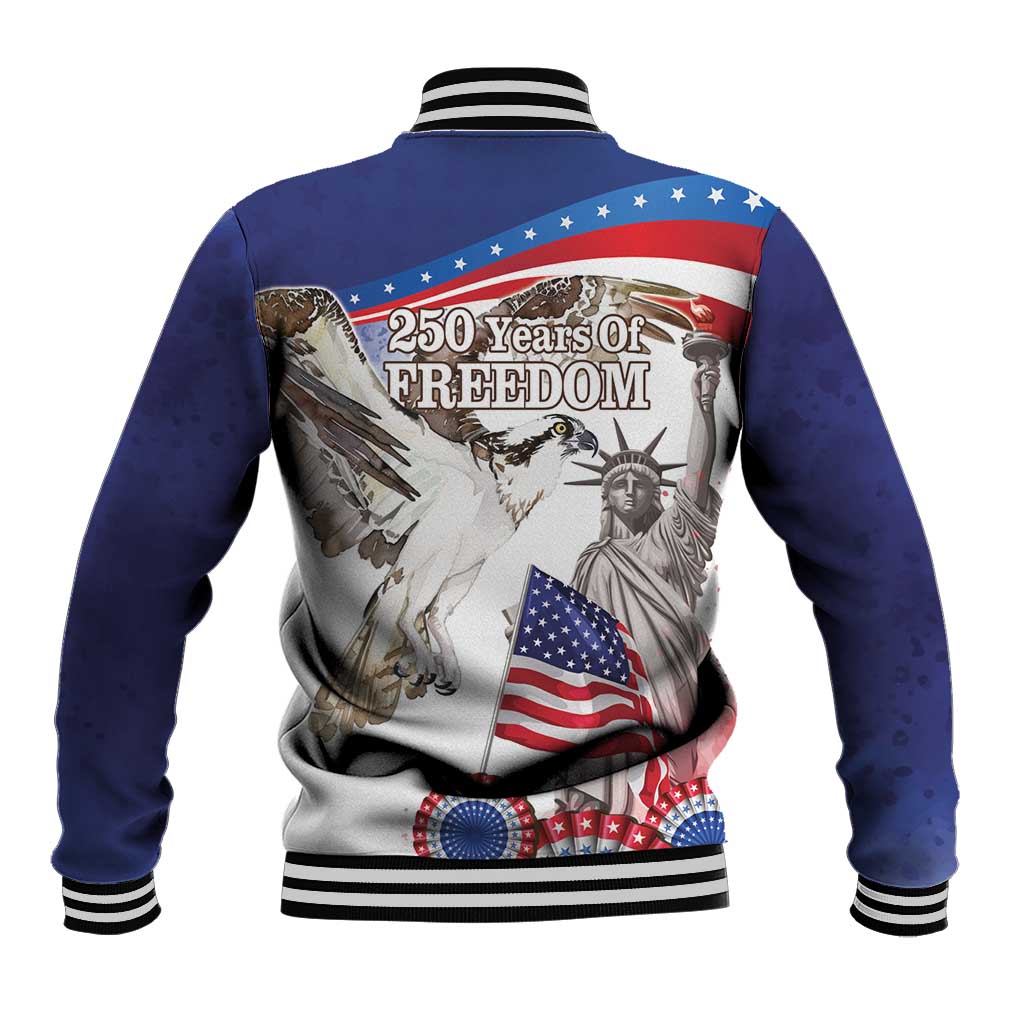 United States 4th Of July Baseball Jacket USA Osprey 250 Years Of Freedom