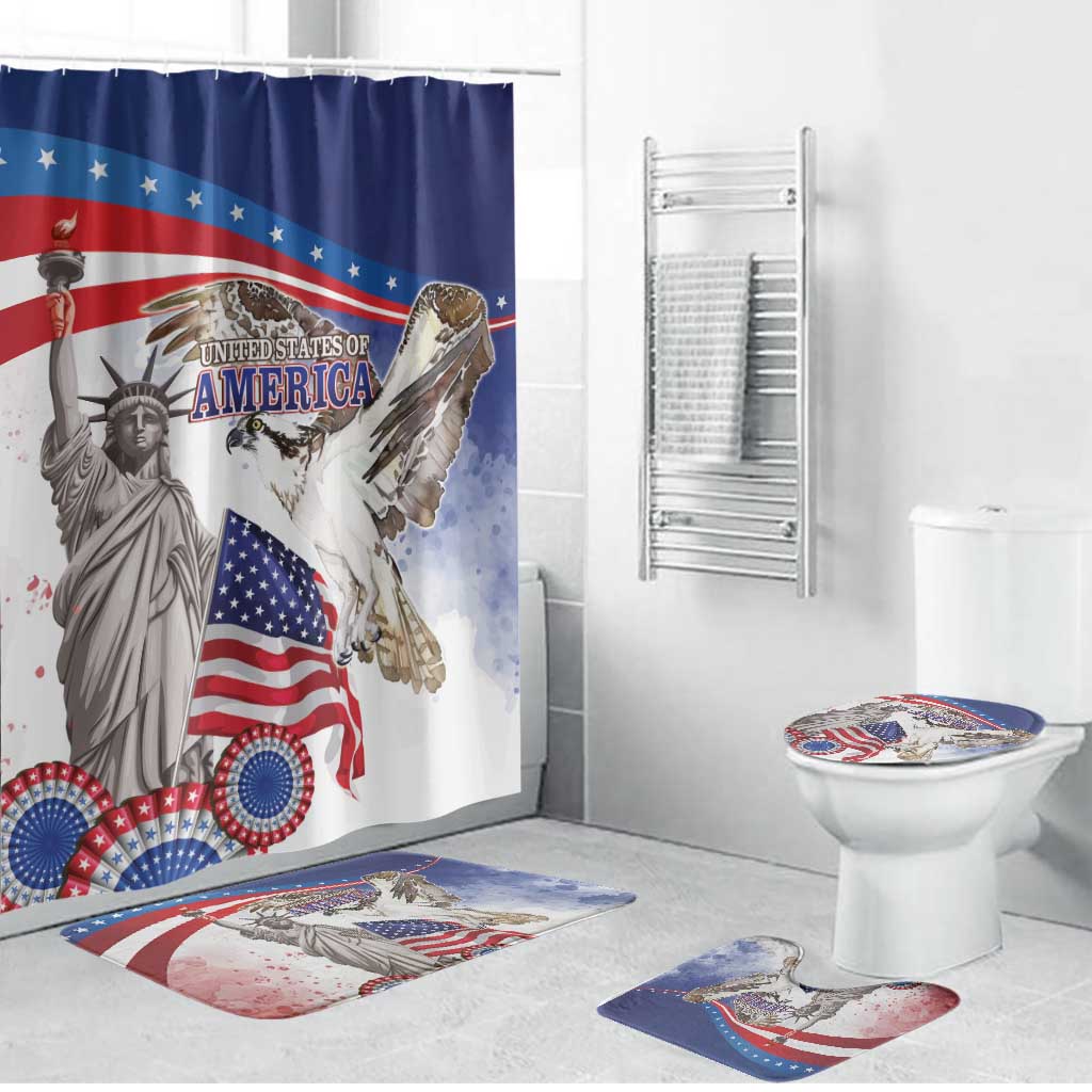 United States 4th Of July Bathroom Set USA Osprey 250 Years Of Freedom
