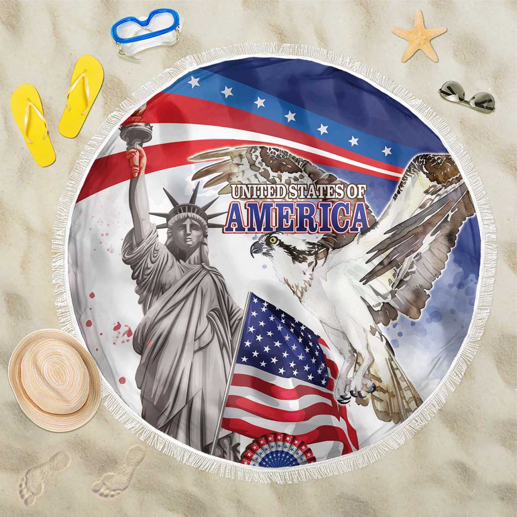 United States 4th Of July Beach Blanket USA Osprey 250 Years Of Freedom