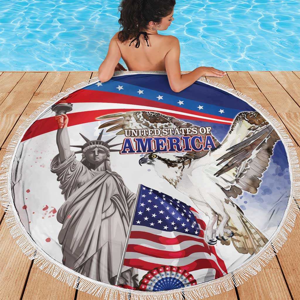 United States 4th Of July Beach Blanket USA Osprey 250 Years Of Freedom