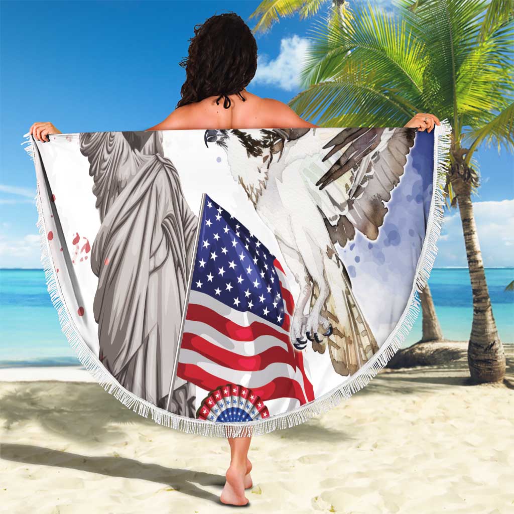 United States 4th Of July Beach Blanket USA Osprey 250 Years Of Freedom