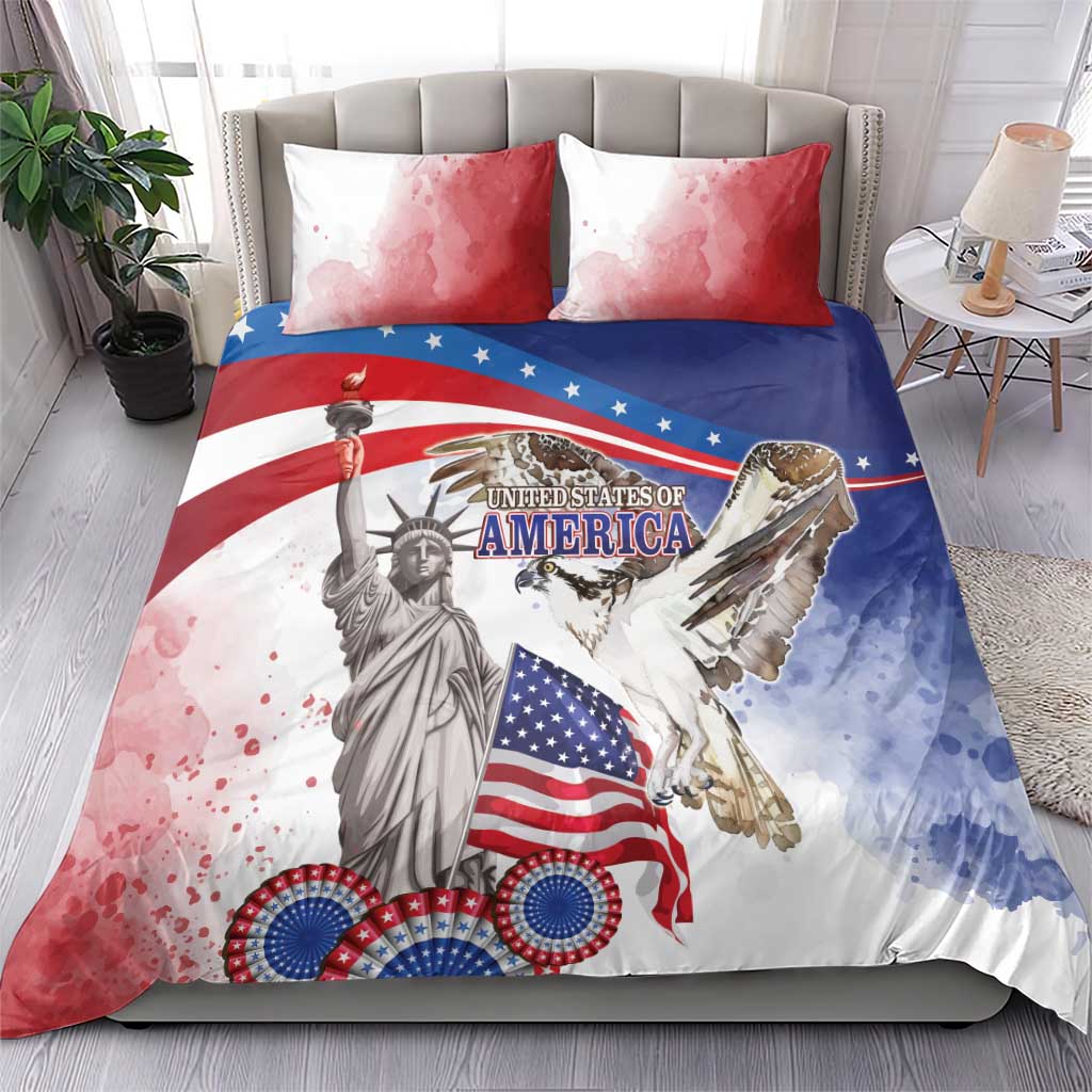 United States 4th Of July Bedding Set USA Osprey 250 Years Of Freedom