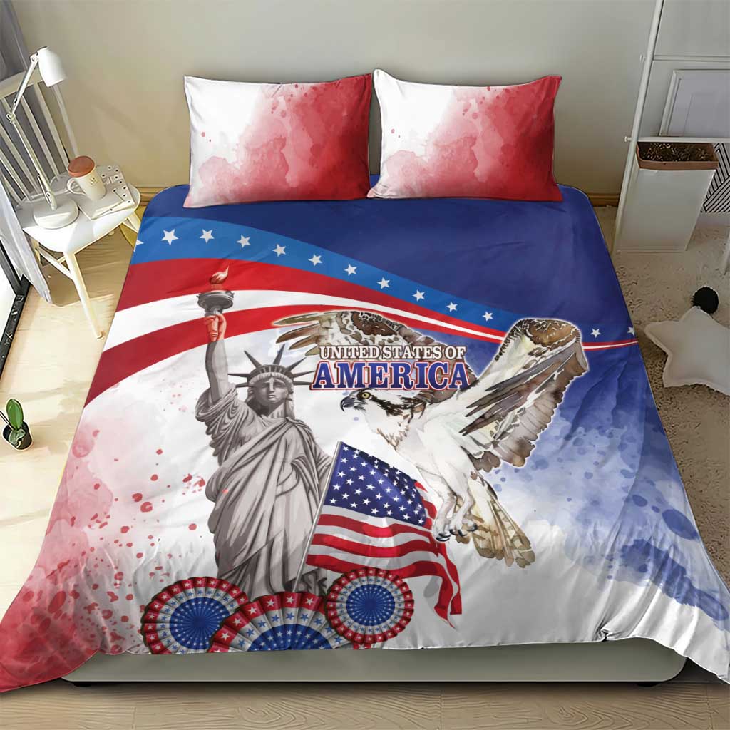 United States 4th Of July Bedding Set USA Osprey 250 Years Of Freedom