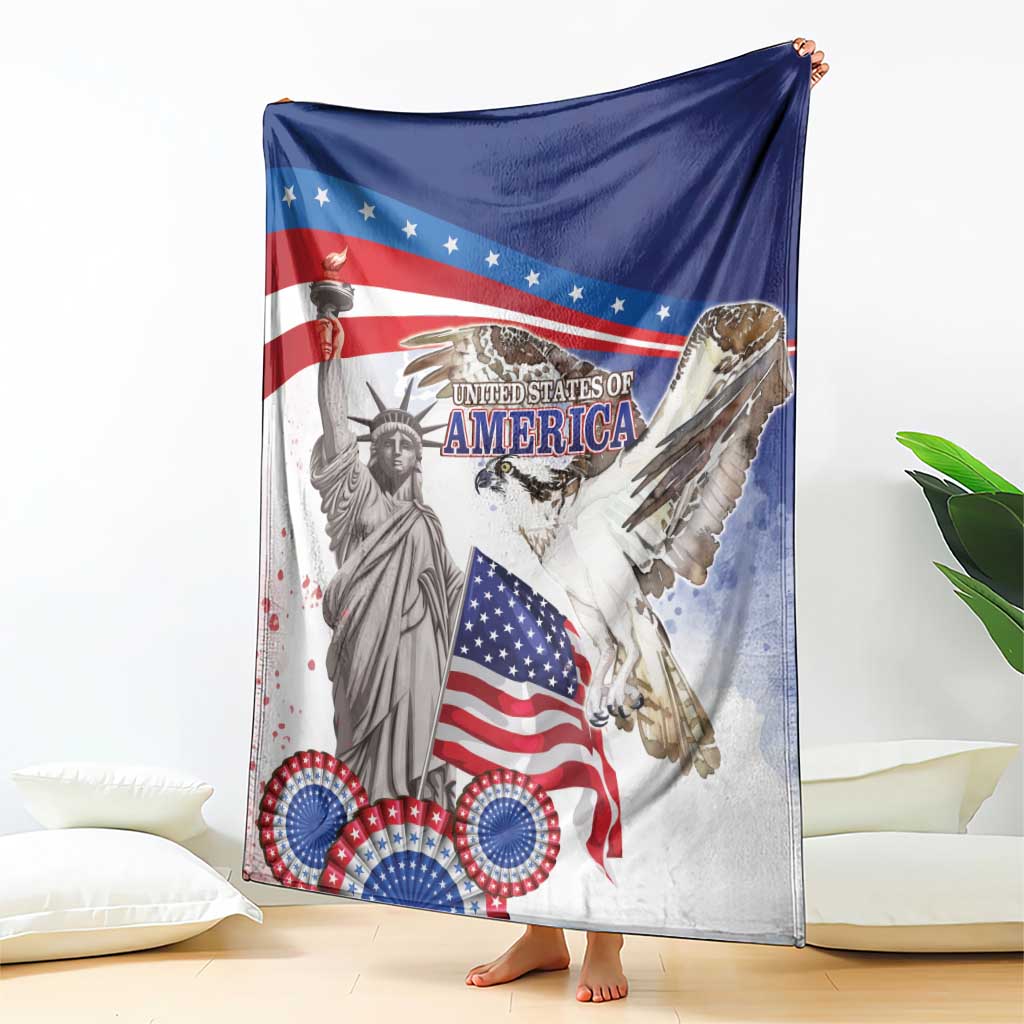 United States 4th Of July Blanket USA Osprey 250 Years Of Freedom