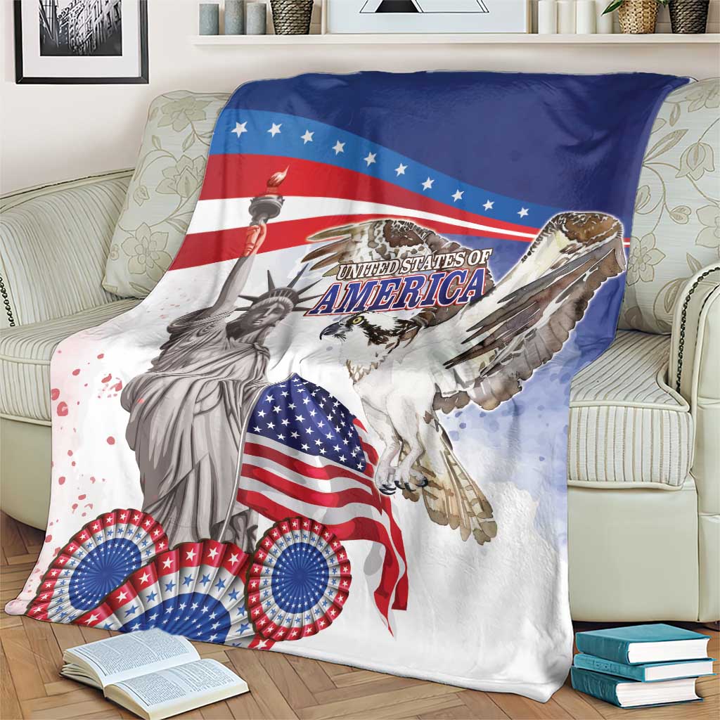 United States 4th Of July Blanket USA Osprey 250 Years Of Freedom