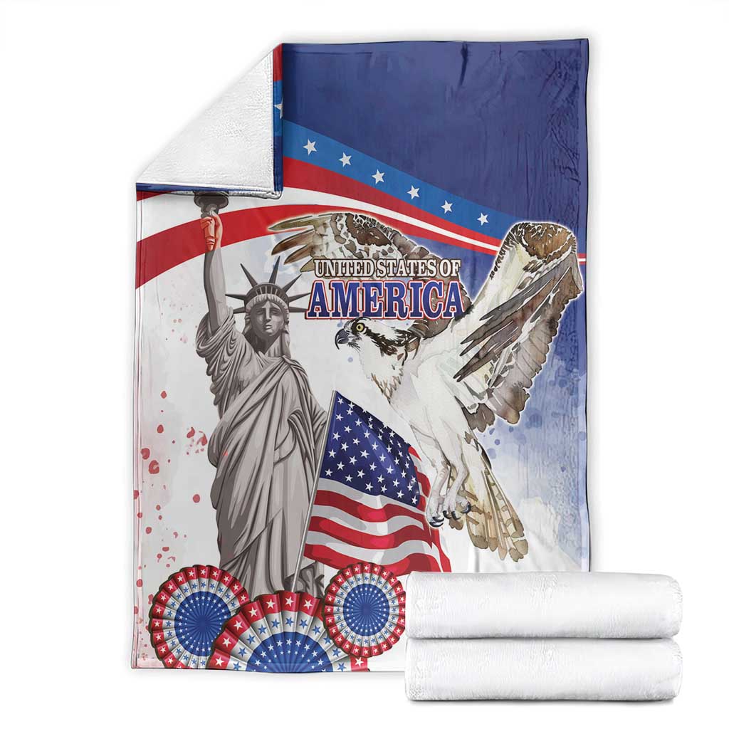 United States 4th Of July Blanket USA Osprey 250 Years Of Freedom