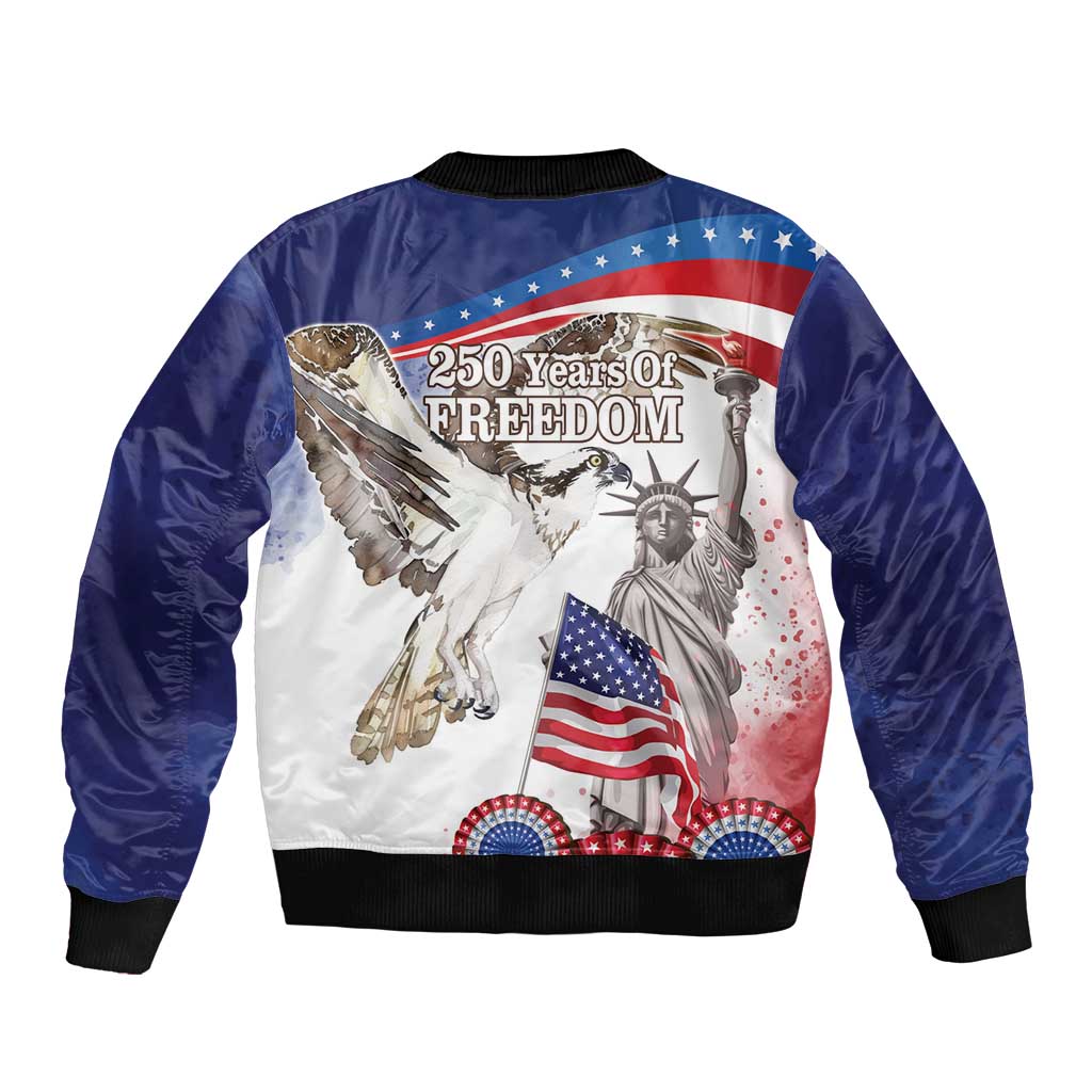 United States 4th Of July Bomber Jacket USA Osprey 250 Years Of Freedom