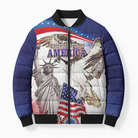 United States 4th Of July Bomber Puffer Jacket USA Osprey 250 Years Of Freedom