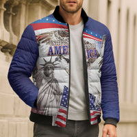 United States 4th Of July Bomber Puffer Jacket USA Osprey 250 Years Of Freedom