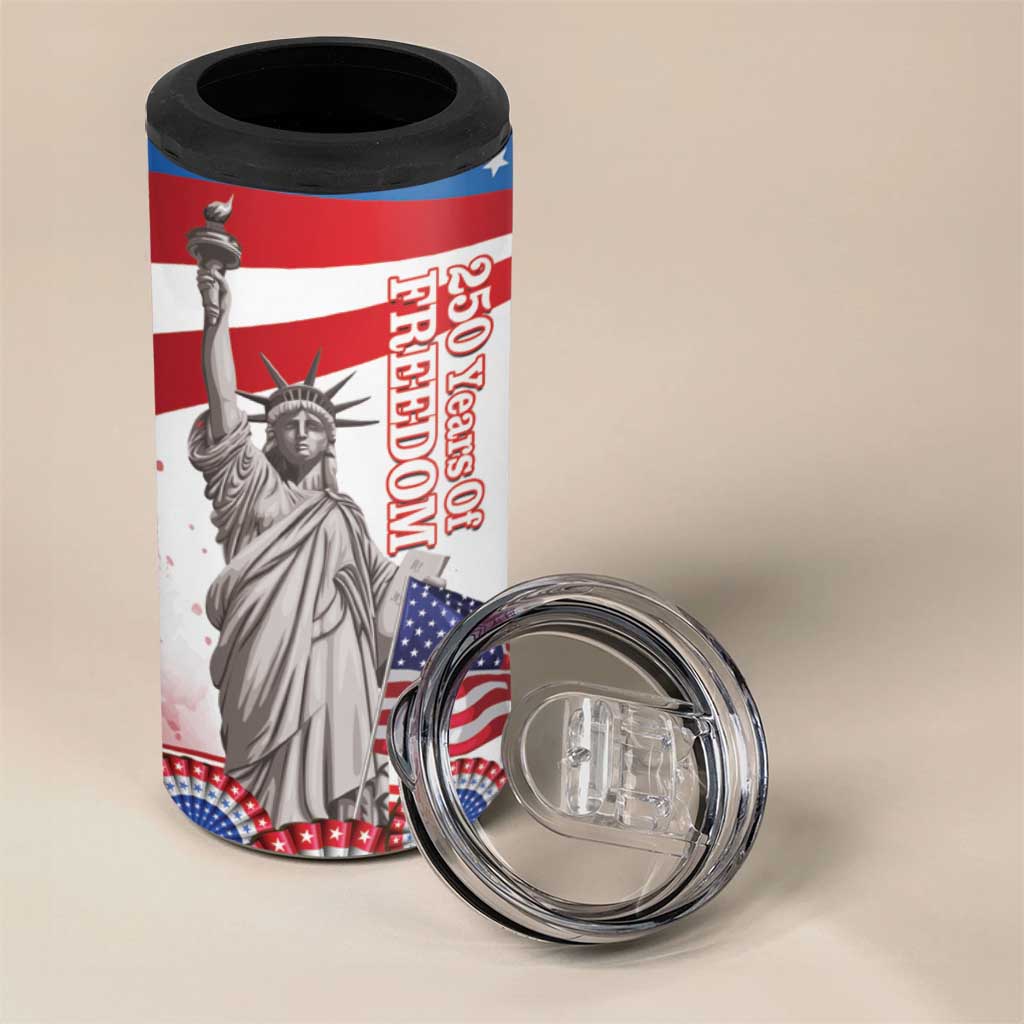 United States 4th Of July 4 in 1 Can Cooler Tumbler USA Osprey 250 Years Of Freedom