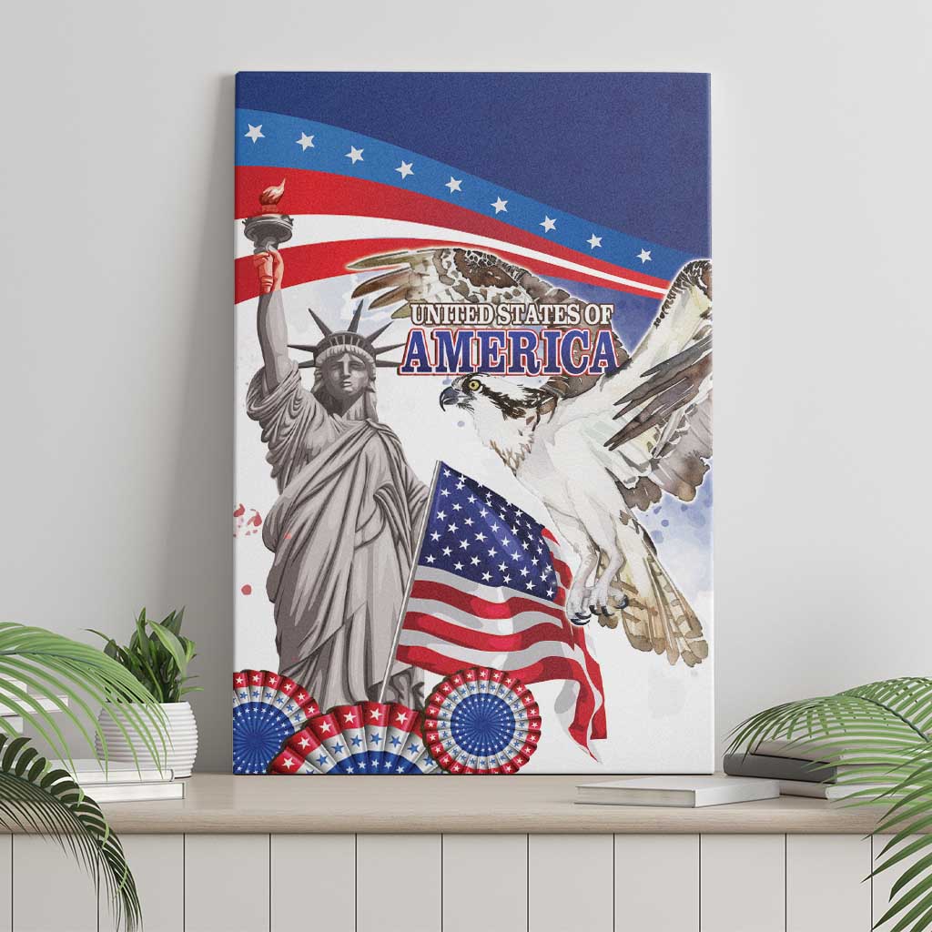 United States 4th Of July Canvas Wall Art USA Osprey 250 Years Of Freedom