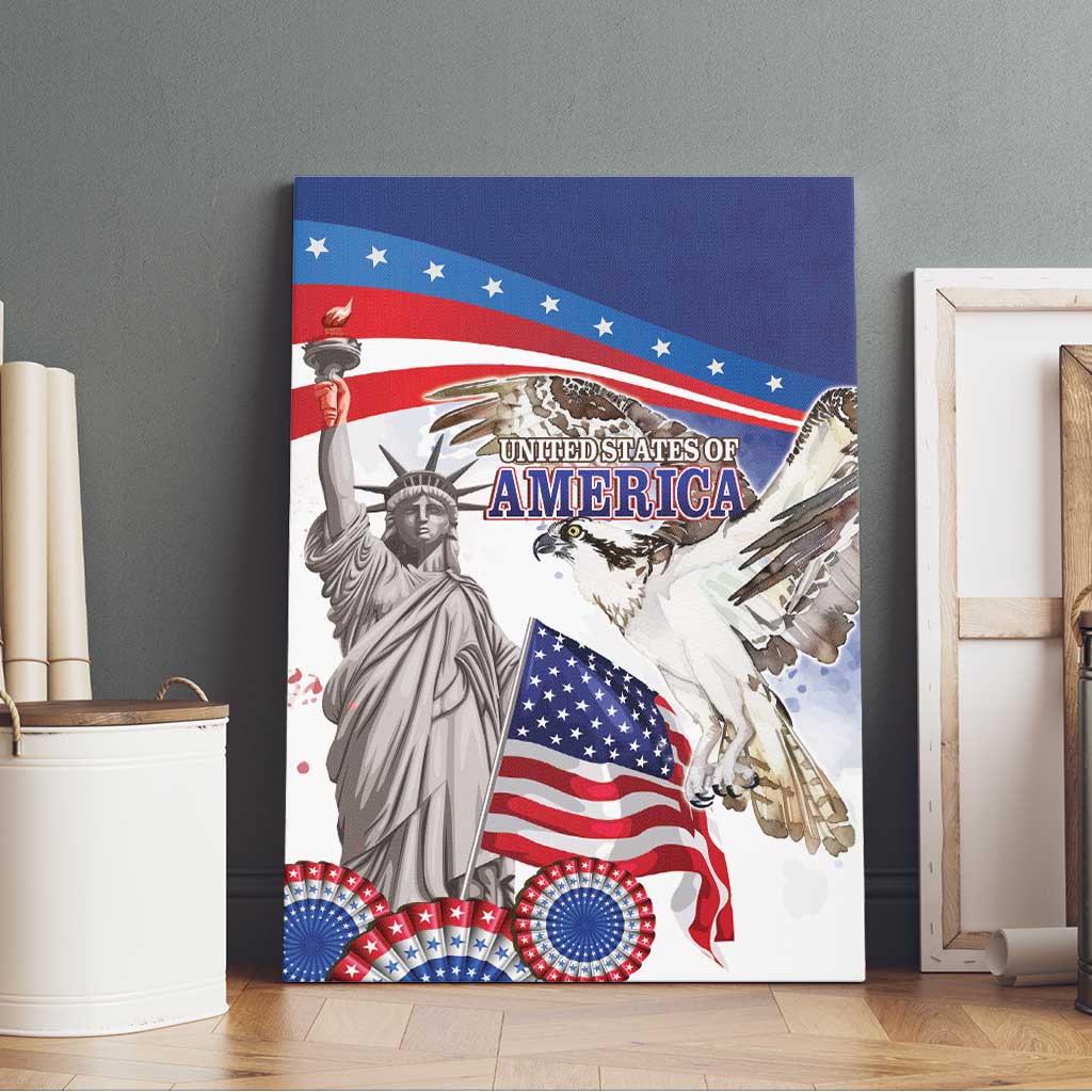 United States 4th Of July Canvas Wall Art USA Osprey 250 Years Of Freedom