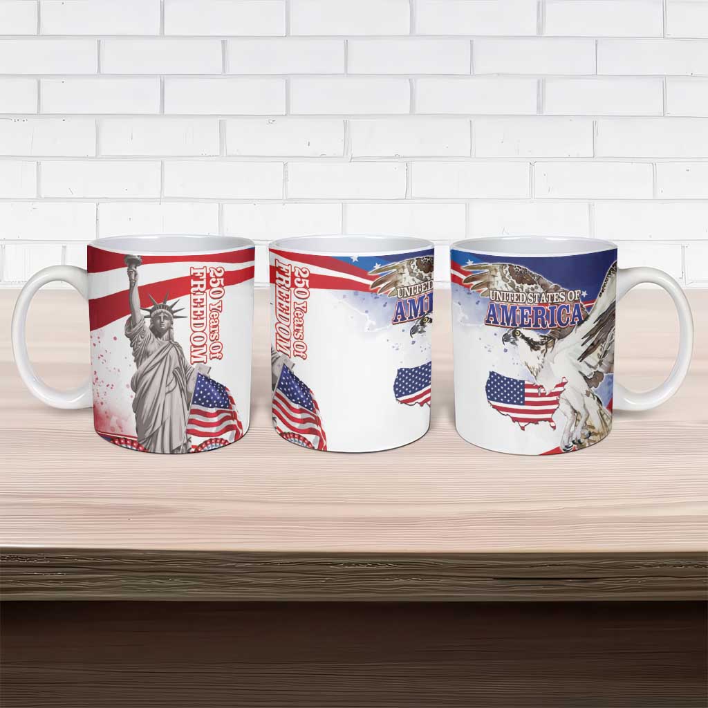 United States 4th Of July Ceramic Mug USA Osprey 250 Years Of Freedom